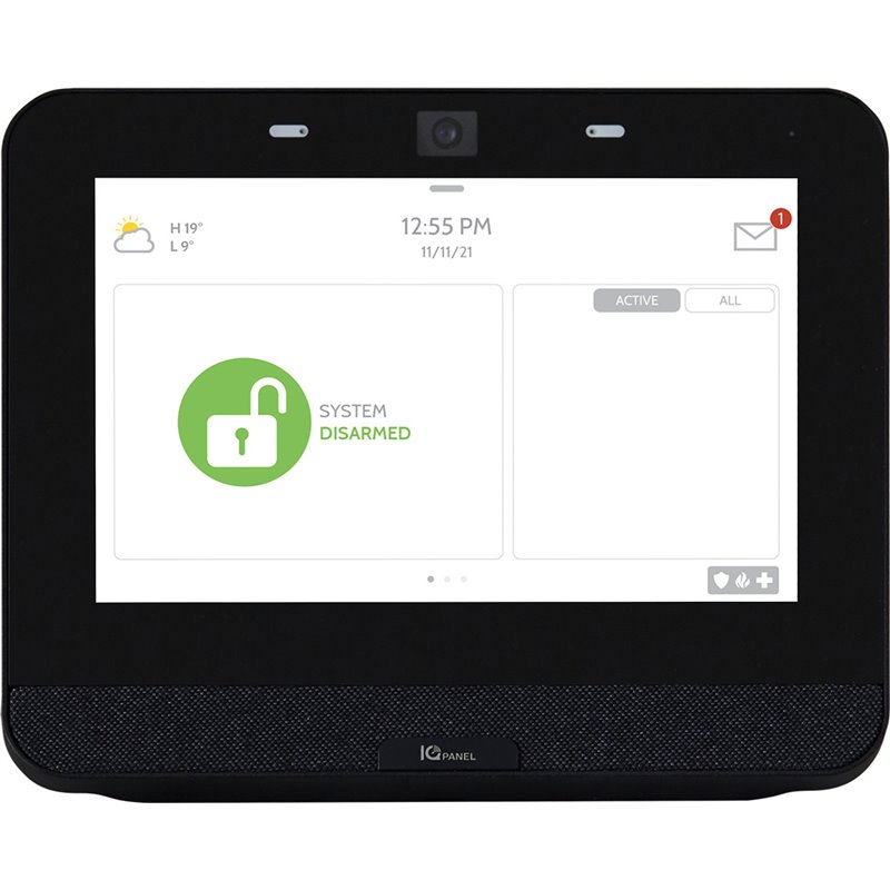 Qolsys IQ4 Funk-Alarmzentrale, schwarz, 7“ Touchscreen, kompatibel mit Visonic PowerG