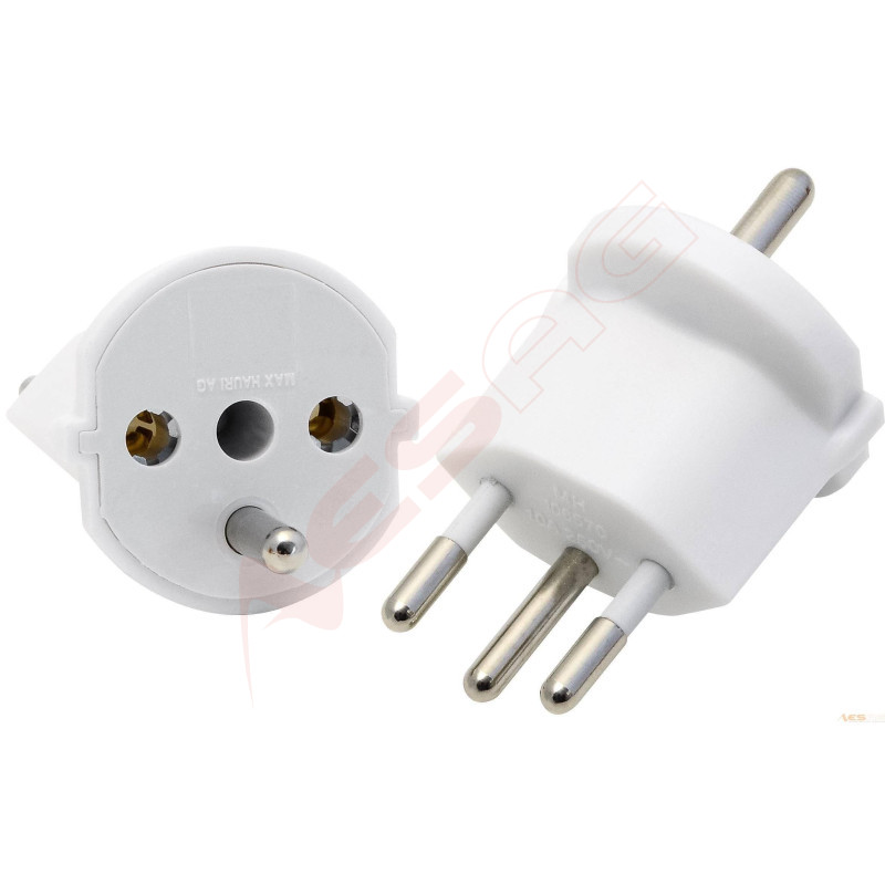 Fix adapter D Schuko / CH 3-pin, white