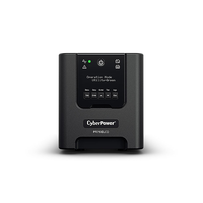 CyberPower USV, PR Tower-Serie, 750VA/675W, Line-Interactive, reiner Sinus, LCD, USB/RS232, incl. SNMP-Karte RMCARD205,** 2 A