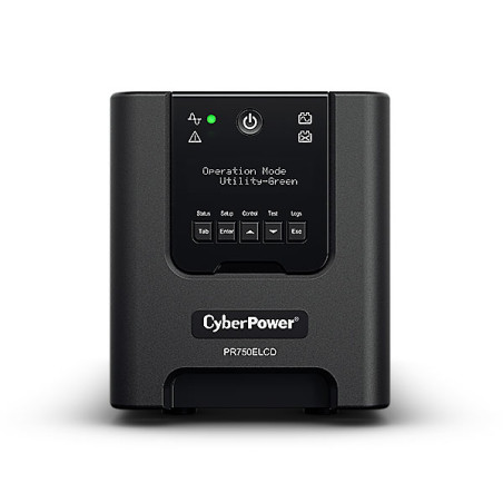 CyberPower USV, PR Tower-Serie, 750VA/675W, Line-Interactive, reiner Sinus, LCD, USB/RS232, incl. SNMP-Karte RMCARD205,** 2 A