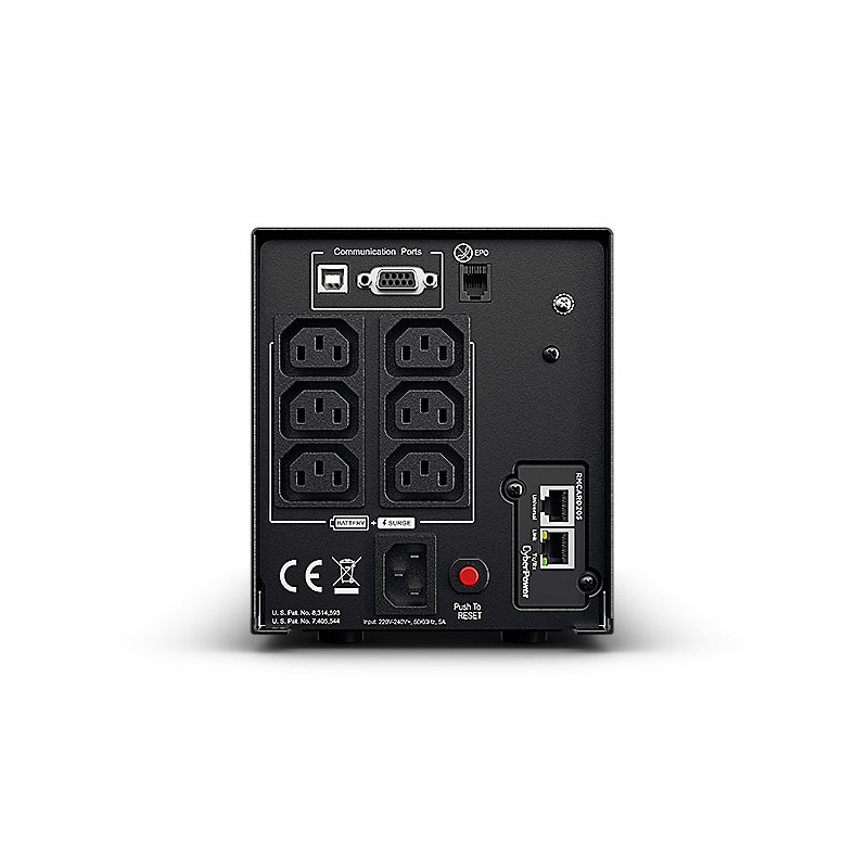 CyberPower USV, PR Tower-Serie, 750VA/675W, Line-Interactive, reiner Sinus, LCD, USB/RS232, incl. SNMP-Karte RMCARD205,** 2 A