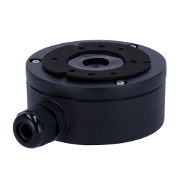 Connection box - For dome or bullet cameras - Ceiling or wall installation - Suitable for outdoor use - Color black - K