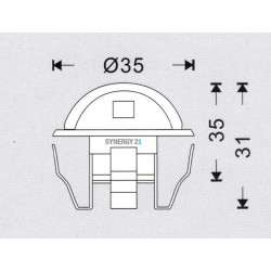 Synergy 21 LED Bodeneinbaustrahler ARGOS rund minimax IP65 ww 90° Synergy 21 LED - Artmar Electronic & Security AG 