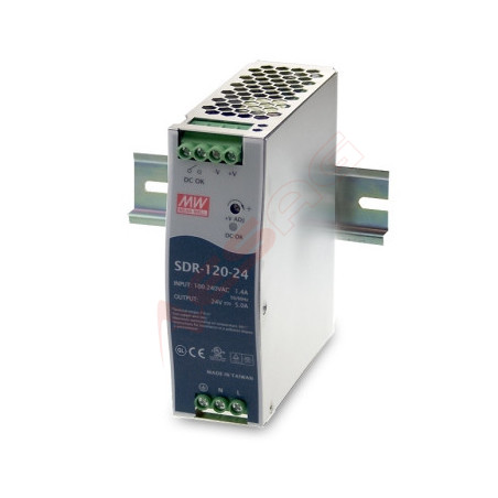 Mean Well Netzteil - 48V 120W Hutschiene, schmal Meanwell - Artmar Electronic & Security AG 