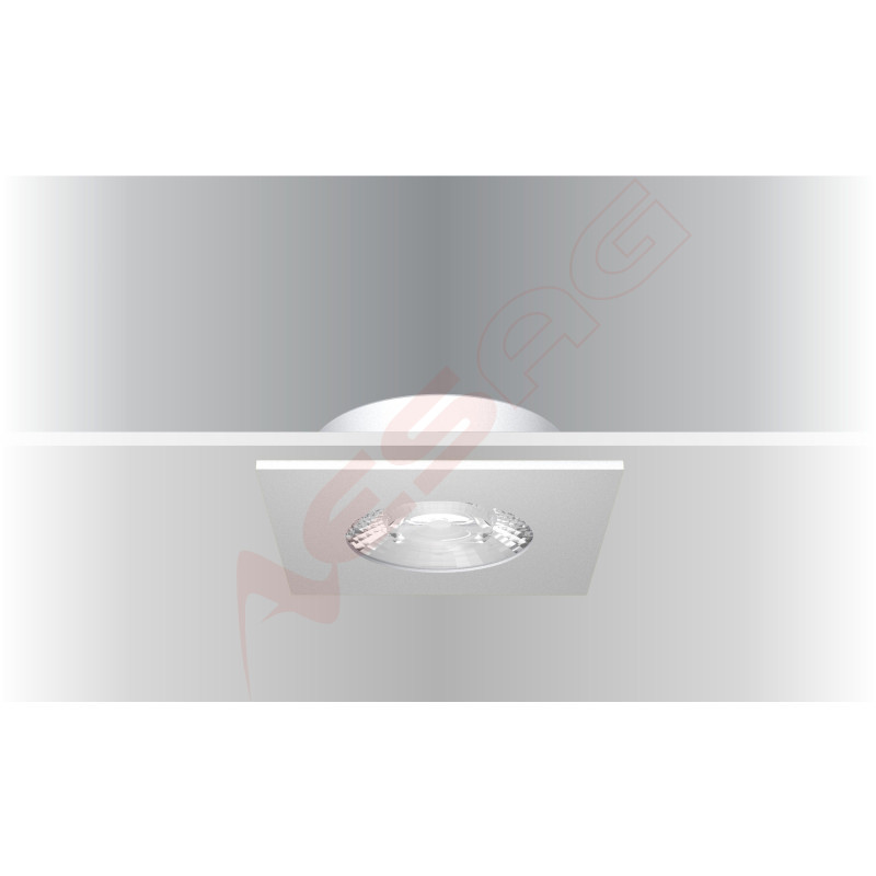Synergy 21 LED recessed ceiling spotlight Helios silver, square, warm white Synergy 21 LED - Artmar Electronic & Security AG
