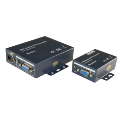 Active VGA extender - Transmitter and receiver - Range 100 m - Via Cat UTP cable 5/5e/6 - Up to 1920x1440 - Power supply DC