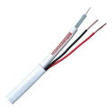 Combined cable - RG59 + power supply - Roll of 100 meters - Housing, color white - Outer diameter 9.0 mm - Low