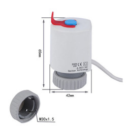 Actuator 230V - Normally closed, White, 2W