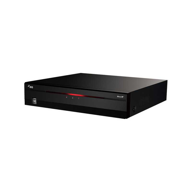 IDIS IP-Rekorder, 4 Kanäle IP, 1x SATA, 2 TB verbaut, eingebauter 4 Kanal PoE-Switch, NDAA, schwarz - DR-2504P-B/2TB-EU - 1