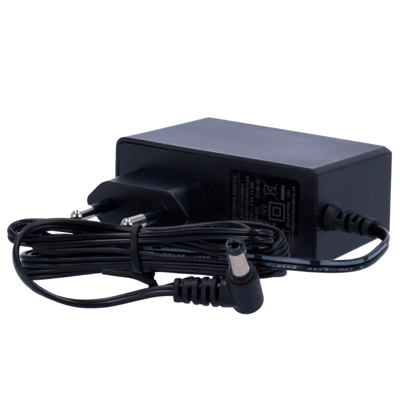 Plug-in power supply, stabilized, 12V, 2A - black
