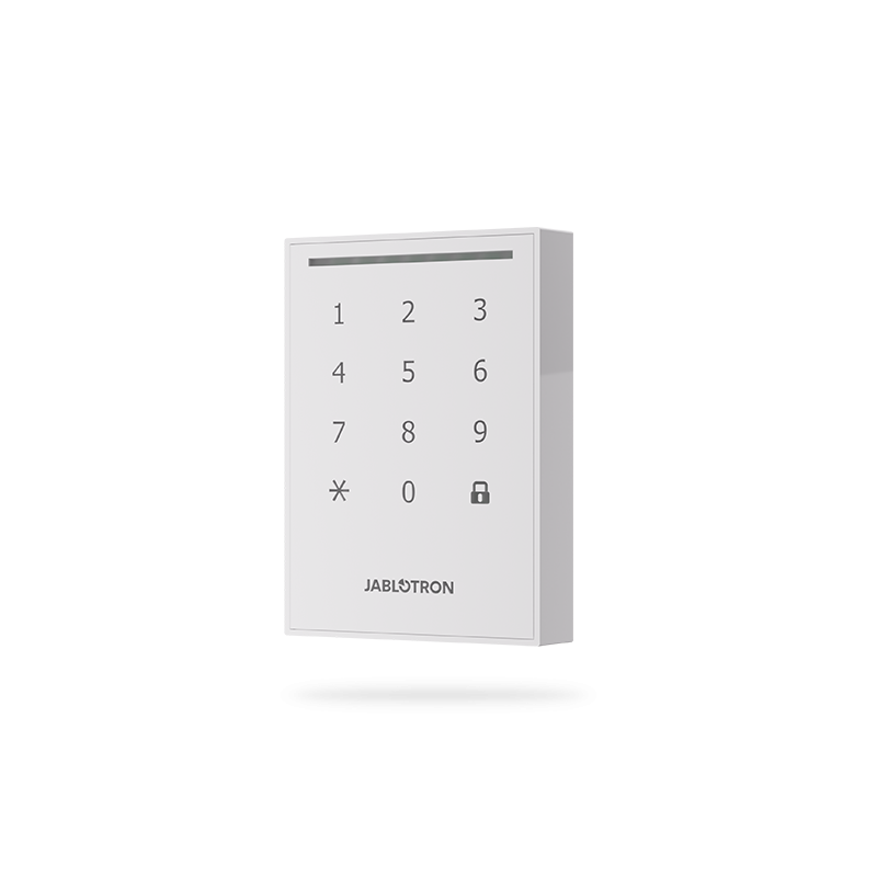 Jablotron BUS-Codetastatur mit RFID- &amp MIFARE-Leser, outdoor, weiß - JA-121E-WH - 1