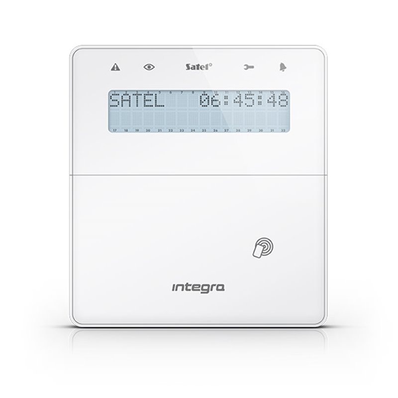 Satel Integra wireless LCD keypad, integrated reader