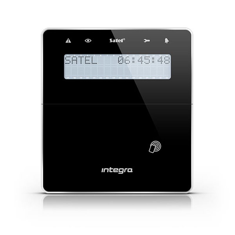 Satel Integra, wireless keypad, integrated reader, black