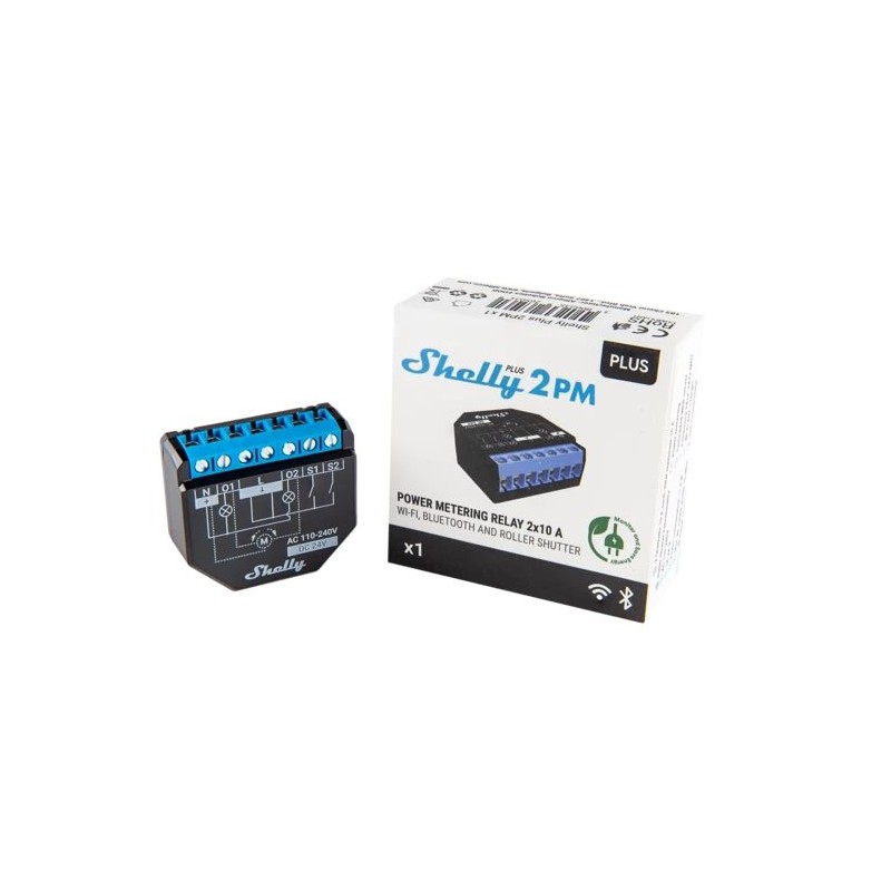 Shelly · Flush-mounted · "Plus 2PM" · Relay · max. 16A · 2 channels · Measuring function · WLAN · BT - 209524 - 13