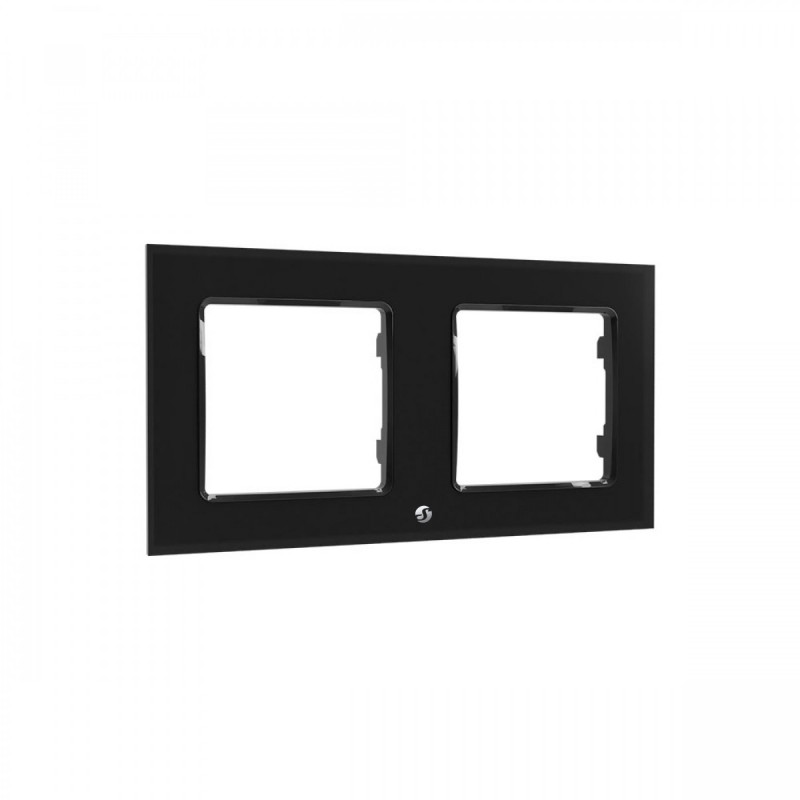 Shelly · Flush-mounted accessories · "Wall Frame 2" · Wall switch frame 2-way · Black - 209836 - 2