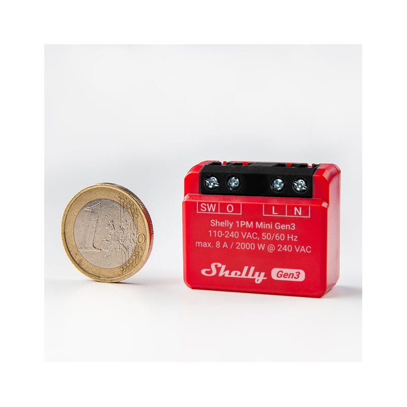 Shelly · Flush-mounted · "Plus 1PM Mini Gen. 3" · Relay · max 8A · 1 channel · Measuring function · WLAN · BT - 222759 - 7