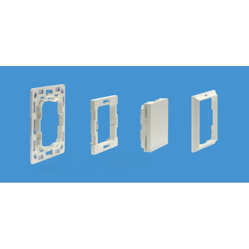 Shelly · Plug & Play Accessories · "BLU Wall Switch 4 Adapter Gira & Merten" · White - 232792 - 3