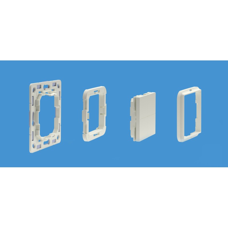 Shelly · Plug & Play Accessories · "BLU Wall Switch 4 Adapter Busch-Jaeger" · White - 232793 - 3