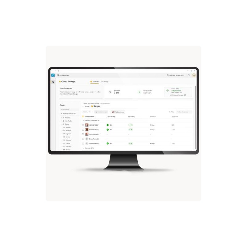 AXIS Software Camera Station CLOUD STORAGE 30D 720P 1Y **E-LICENSE ** - 235223 - 1