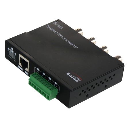 Balun für HDTVI / HDCVI / AHD /CVBS - 4 passive Kanäle - Enthält 4 BA612P-HAC - BNC Verbindung und RJ45 - Umfang: 180 ~ 440 m - 