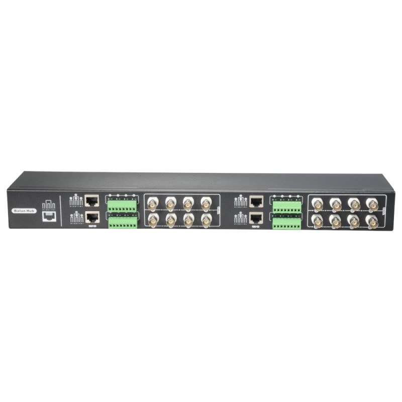 Video Balun 4N1 (HDTVI, HDCVI, AHD y CVBS) - 16 passive Kanäle - Enthält 16 BA612P-HAC - BNC Verbindung und RJ45 - Umfang: 180 ~