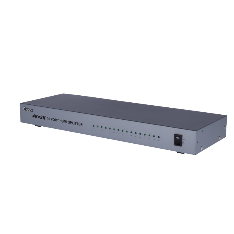 HDMI-Signal-Multiplikator - 1 HDMI-Eingang - 16 HDMI-Ausgänge - Bis 4K*2 - Maximale Ausgangslänge 25 m - Stromversorgung DC 5 V 