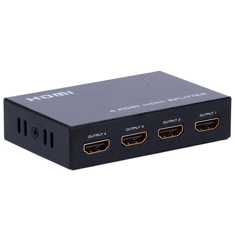 HDMI-Signal-Multiplikator - 1 HDMI-Eingang - 4 HDMI-Ausgänge - Bis 4K*2 - Maximale Ausgangslänge 25 m - Stromversorgung DC 5 V -