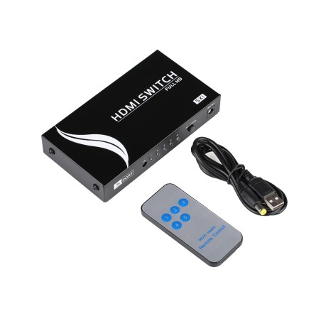 HDMI Switch - 5 HDMI-Eingang - 1 HDMI-Ausgänge - Bis 4K*2K@60Hz - Stromversorgung DC 5 V - HDMI-SWITCH-5-1-4K - 2