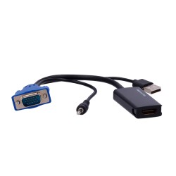 VGA+Audio Adapter to HDMI - Converts a VGA+Audio output to HDMI - Resolution 1080p/720p - VGA+Audio input - HDMI output