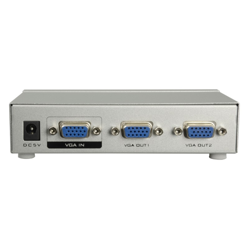 VGA Signal Multiplikator - 1 VGA-Eingang - 2 VGA-Ausgänge - VGA, SVGA, XGA, Multisync - Entfernung zu Monitoren: 65 Meter - Stro