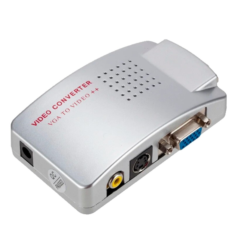 Adaptador de vídeo - Entradas: VGA - Salida: VGA, S-VIDEO y Vídeo RCA - Múltiples resoluciones soportadas - Sistema de vídeo NTS