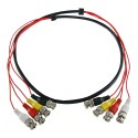Mehrfach vorbereitetes Kabel - BNC-Stecker auf BNC-Stecker - 4 Koaxiale Verbindungen - Länge 1,5 m - Für die Verbindung von Balu