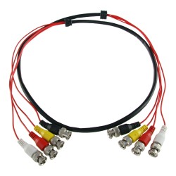 Mehrfach vorbereitetes Kabel - BNC-Stecker auf BNC-Stecker - 4 Koaxiale Verbindungen - Länge 1,5 m - Für die Verbindung von Balu
