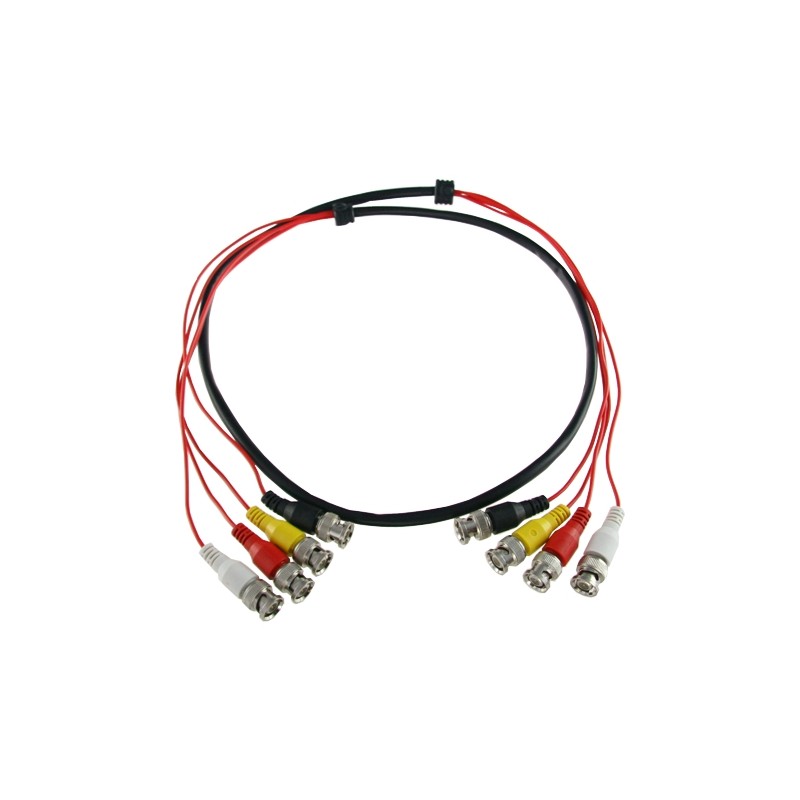 Mehrfach vorbereitetes Kabel - BNC-Stecker auf BNC-Stecker - 4 Koaxiale Verbindungen - Länge 1,5 m - Für die Verbindung von Balu