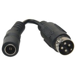 DC Adapter - 105 mm Long - Mini-DIN Socket - Standard Plug - Adapts Standard Power Supply - For SAFIRE Recorders - CON-DC-HIK -
