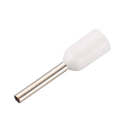Hohle Aderendhülsen zum Crimpen - Für elektrische Kabel - Leiterquerschnitt 0.5mm² / AWG 22 - Weiße Farbe - 200 Einheiten - CON-