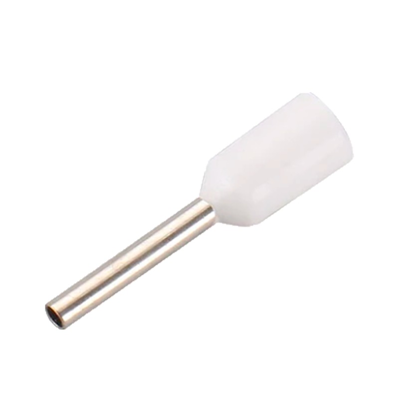 Hohle Aderendhülsen zum Crimpen - Für elektrische Kabel - Leiterquerschnitt 0.5mm² / AWG 22 - Weiße Farbe - 200 Einheiten - CON-