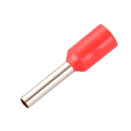 Hohle Aderendhülsen zum Crimpen - Für elektrische Kabel - Leiterquerschnitt 1mm² / AWG 18 - Rote Farbe - 200 Einheiten - CON-E10