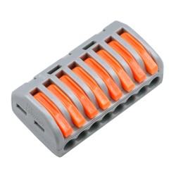 Safire - Conector de Cable - 1 Entrada y 7 Salidas - Calibre del cable 28 ~ 12AWG - Sección 0.08 m²~ 4 mm² - 10 unidades - CON-F