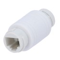Conector - Conector entrada RJ45 - Conector salida RJ45 - Compatible UTP - IP68 - Color blanco - CON-RJ45-S-W - 1