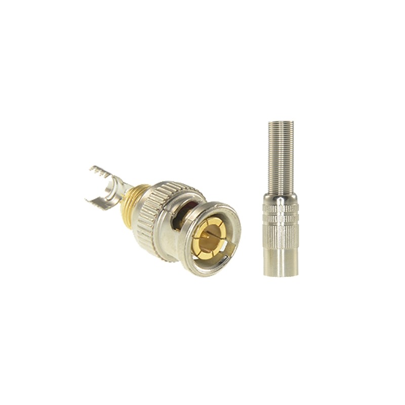SAFIRE-Stecker - BNC zum Schweißen - Angepasst an RG59 - Inklusive Schrumpfschlauch - Schutzgehäuse - Optimale Verbindung - CON1