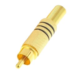 Verbinder - RCA-Stecker zum Schweißen - Audio-Parallelkabel - Für Ø 6mm Kabel - Korrosionsschutz-Beschichtung - 10g - CON117 - 1