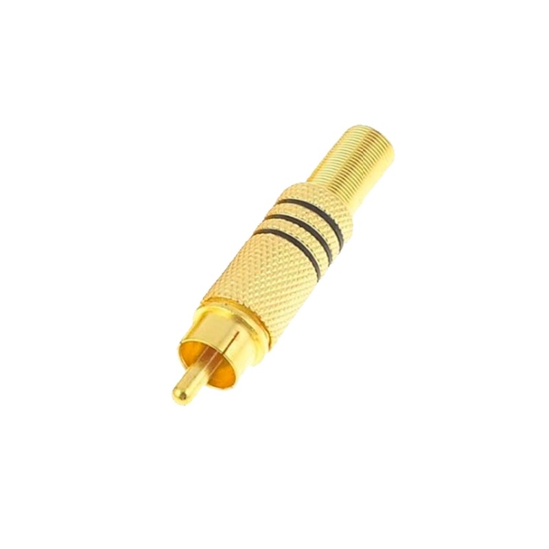 Verbinder - RCA-Stecker zum Schweißen - Audio-Parallelkabel - Für Ø 6mm Kabel - Korrosionsschutz-Beschichtung - 10g - CON117 - 1