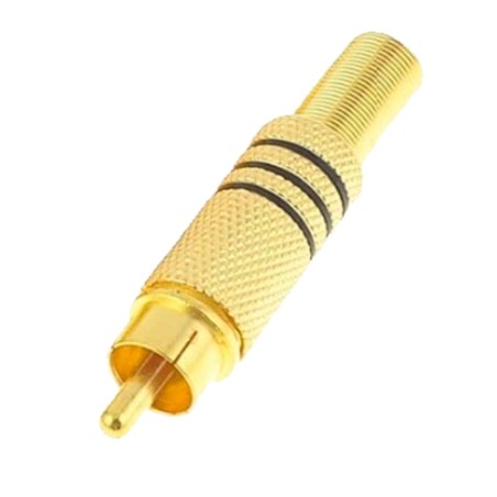 Verbinder - RCA-Stecker zum Schweißen - Audio-Parallelkabel - Für Ø 6mm Kabel - Korrosionsschutz-Beschichtung - 10g - CON117 - 1