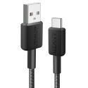 Anker - Kabel USB2.0  - Schnellladung bis zu 15W - USB-A auf USB-C - Nylon geflechtenes Kabel - Länge 0.9m | Farbe schwarz - ANK