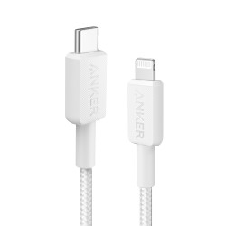 Anker - Kabel USB2.0  - Schnelles Aufladen - USB-C zu Lightning - Nylon geflechtenes Kabel - Länge 0.9m | Farbe weiß - ANK-322-U