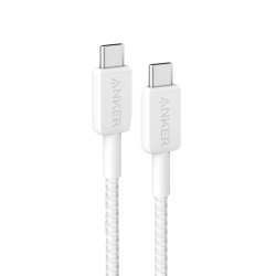 Anker - Kabel USB2.0  - Schnelles Aufladen 100W - USB-C auf USB-C - Nylon geflechtenes Kabel - Länge 0.9m | Farbe weiß - ANK-322