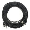Kombiniertes Kabel RG59 + Audio + DC - Mini RG59 mit BNC-Anschluss - Audiokabel über RCA - Stromkabel via JACK - Länge 20 m - Ge