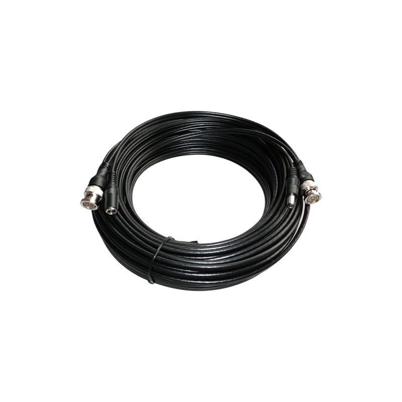 Combined cable RG59 + DC - BNC connector - 40 meters - Video - Power supply - Low loss - COX40 - 1