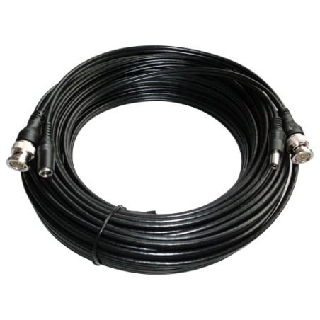 Combined cable RG59 + DC - BNC connector - 40 meters - Video - Power supply - Low loss - COX40 - 1